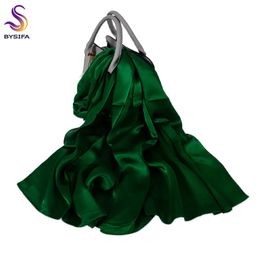 BYSIFA Pure Silk Green Silk Scarf Shawl Women Fashion Luxury Georgette Silk Long Scarves Ladies Brand Head Scarf Cape180*70cm 240408