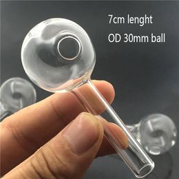 15pcs Small Mini Pyrex Glass Oil Burner Pipe 7cm Lenght OD30mm Ball Portable Smoking Pipes Tobcco Herb Glass Oil Nails Water Hand Pipes Cigarette Cigar Spoon Pipe