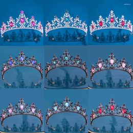 Hair Clips DIEZI 14 Colours Baroque Crystal Tiara Crown For Women Birthday Party Rhinestone Bridal 2024 Jewellery Accessories