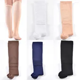 Men's Socks Toeless Calf Compression Elastic Open Toe Pressure Sleep Support Knee Foot Care Men Stockings