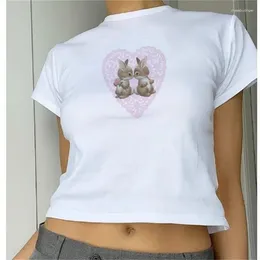 Women's T Shirts Cute Easter Shirt For Women T-Shirt Y2K Graphic Baby Tees Egg Holiday Crop Tops