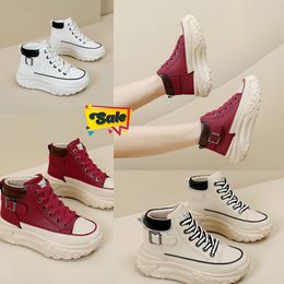 NEW Fashions Comfort High top shoes spring and autumn vintage womens shoes thick soled small white shoes leisure sports board shoes GAI