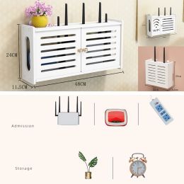 Racks Wireless Router Rack Living Room WallMounted WiFi Storage Box Wall Decoration TV Settop Box Rack Cable Power Organizer