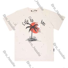 2024 Designer Luxury Palm Angles Shirt Palmly Angeles Mens Women Coconut Tree Couple Short Sleeve T Shirt Las Palmas Graffiti Tee Fashion Casual Tshirt Plam Angel 152