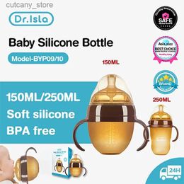 Baby Bottles# Dr. isla baby silicone feeding bottle with hands for babies to wear anti suffocation Nipp baby bottle 150ml/250ml free of bisphenol A L240327