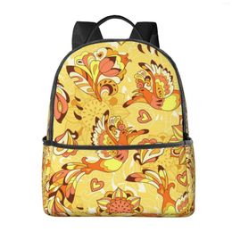 Backpack Colorful Phoenix And Sunflower Large Capacity School Notebook Fashion Waterproof Adjustable Travel Sports