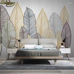 Wallpapers Custom Modern For Living Room TV Blackboard Background Plant Leaves Mural Wallpaper Home Decor 3D Wall Paper Stickers