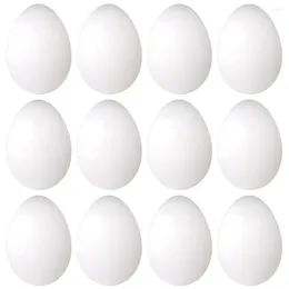 Decorative Flowers 12 Pack 3 Inch Easter Foam Egg White Styrofoam Craft Natural Polystyrene Handmade Ball