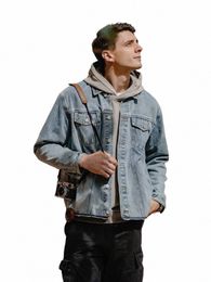 simwood 2024 Spring Winter New Oversize Denim Jackets 13oz 100% Cott Fabric Raw Hem Denim Coats x4hx#