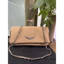 Zadig Voltaire Bag Chains Half Moon ZV Bags MOONROCK Designer Pillow Wings Abrasive Leather Woman Shoulder Rivet Handbag Crossbody Purse Chain Handbags 8416