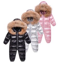 2021 Russian Winter Down Jacket for Boy Children Thick Ski Suit Girl Duck Down Jumpsuit Baby Snowsuit Kids Overalls Infant Coat H03691856
