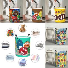 Baskets M & M Character Baby Folding Laundry Baskets Dirty Clothes Toys Sundries Storage Basket Home Organizer Large Waterproof Hamper