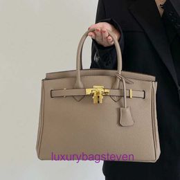 Hremms Birkks High end Designer Tote bags for women Genuine leather womens bag Classic large capacity wedding portable Lichee Original 1:1 with real logo and box