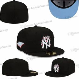 40 Colours Men's Baseball Fitted Hats Brown SD Sport Full Closed Designer Caps Black flame New York baseball cap Chapeau Stitched A Lettter Love Hustle Red circle 1980