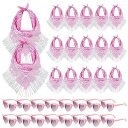 Scarves 15PCS Cowboy Headscarf Eyewear Set For Female Heart Sunglasses Headdress