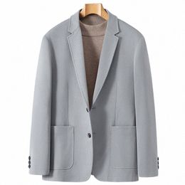 new Boutique Men's Fi Busin Gentleman British Fi Trend Casual Slim-fit Korean Versi Officiating Wedding Blazer C1t6#