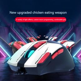 Mice Gd002 Macro Programming Mechanical Game Mouse Wired Rgb Glow 8key Custom Connect Point Cool Machine Armour Mouse Born For Game