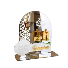 Party Decoration Ramadan Countdown Calendar Acrylic Eid Mubarak Advent Craft Ornament Durable