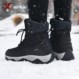 Fitness Shoes Hiking Snow Boots Men's Winter Plush Warm Women's Waterproof And Non Slip Outdoor Light Mountaineering