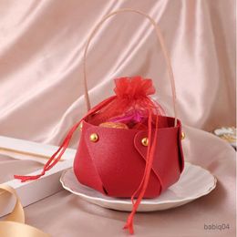 Storage Baskets Leather Wedding Favours Candy Box Handbag Shape Candy Bag Christmas Gift Small Basket Jewellery Packag Boxes Baby Shower Decor