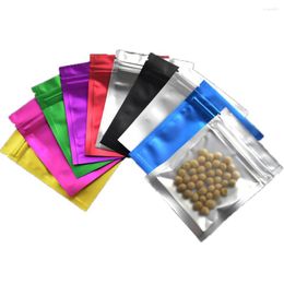 Storage Bags 100Pcs Clear Plastic Matte Aluminum Mylar Foil Bag Self Grip Seal Tear Notch Food Snack Cookies Pack Pouches