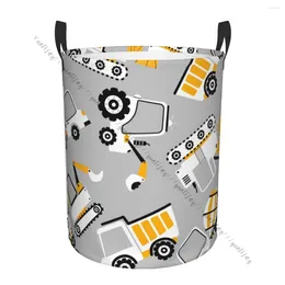 Laundry Bags Bathroom Basket Hand Drawing Building Truck Folding Dirty Clothes Hamper Bag Home Storage
