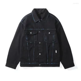 Men's Jackets Men Fashion Streetwear Loose Casual Vintage Black Denim Cargo Jacket Cityboy Teen Spring Autumn Cowboy Coat Outerwear