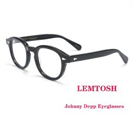 Optical Eyeglasses Frame Men Women Johnny Depp LEMTOSH Vintage Glasses Computer Acetate Spectacle Frame For Male Clear Lens 240325