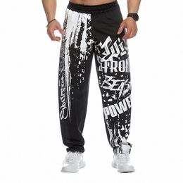 2022 Muscle Men Sports Mesh Pants Male Thin Casual Running Training Loose Oversized Trousers Hip-Hop Printed Sportpants 23g2#
