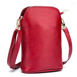 Shoulder Bags Women Messenger Bag Cow Genuine Leather Soft Zipper Single Fashion Female Brand Casual Crossbody Phone Holder