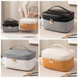 Cosmetic Bags Zipper Contrasting Colors Bag Multifunction PU Travel Wash Handbag Toiletries Organizer Makeup Pouch Shopping