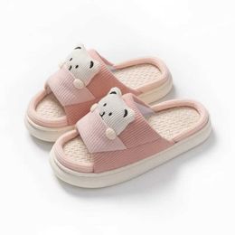 Slippers Slippers Women Bear Cute Cartoon Soft Cloud Plaorm Indoor Soes Summer ome Slides Tick Sole Sandals Male ouse Slipper H240326B8Y8