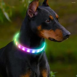 Dog Collars Cut-to-fit Pet Collar All-weather Rainproof Led Adjustable Size Flashing Modes For Night Safety Dogs