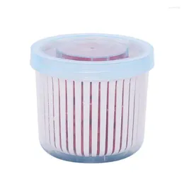 Storage Bottles Onion Containers Refrigerator Food Fresh Box With Drain Basket Drainage Sealing For Ginger Garlic Fruits