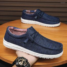 Casual Shoes Canvas Men 2024 Breathable Lightweight Driving Moccasin Slip Easy To Wear Men's Loafers Big Size 40-47