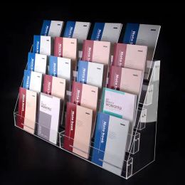 Racks 26 Tier Acrylic Book Display Stand Desk Bookshelf Surface Storage Rack Newspaper Holder Magazine Rack Finishing Display Shelf