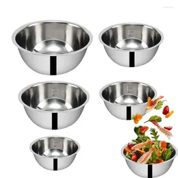 Bowls 5pcs 304 Stainless Steel Mixing Kitchen Salad Set Cooking Baking For Stirring Marinating