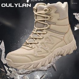 Fitness Shoes Tactical Boots Men Military Sports Training Outdoor Climbing Camping Hiking Men's Combat Desert 39-46 Size
