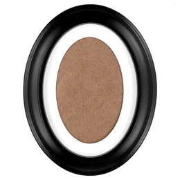 Frames Garneck 10 Inch Classic Oval Wood Picture Frame Wall Hanging Decoration - Send Seamless Nail And S (Black)