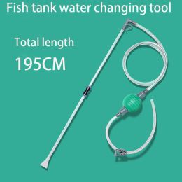 Tools 195cm Semiautomatic Aquarium Cleaner Water Change Hand Changer Gravel Aquarium Accessories Fish Tank Vacuum Siphon Water Pump