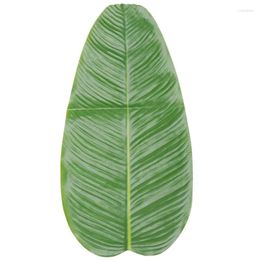 Party Decoration 5PCS Artificial Banana Leaves Faux Tropical For Hawaiian Luau Decor Table Runner Centrepiece Place Mat