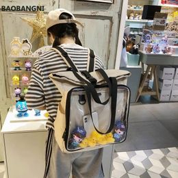 School Bags Women Big Bag Backpack Clear Pocket With Large Display Layer School-Bag Girl's SacIta 15 Inch Laptop