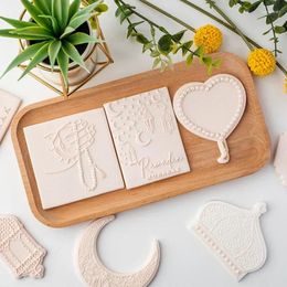 Baking Moulds DIY Eid Mubarak Biscuit Cookie Cutters 3D Handmade Fondant Tools For Home Islamic Muslim Party Decorations