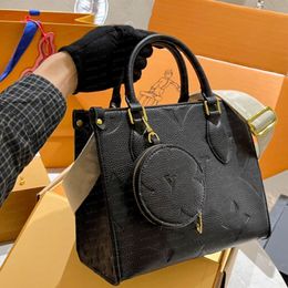 Designer Emed Black Flower Women Handbag Shoulder Bags Fashion Composite Lady Clutch Tote Bag Female Coin Purse Wallet