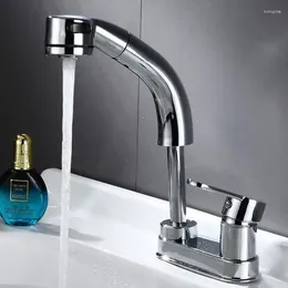 Bathroom Sink Faucets Vidric Faucet 2 Hole Cold Water Mixer Pull Out Basin Sin Black Finished ELM1121