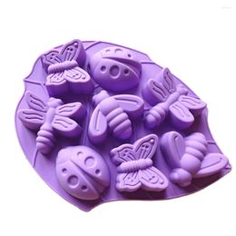 Baking Moulds Free Shpping High Quality 8 Cells Silicone Cake Mould Jelly Pudding Handmade Soap Butterfly Dragonfly Mould Tool