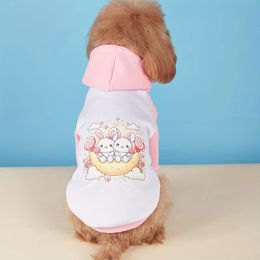 1pc Cute Rabbit Graphic Hoodie, Pet Sweatshirt, Dog and Cat Clothes for All Seasons