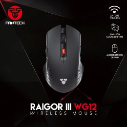 Mice FANTECH WG12 Wireless Mouse 2000 DPI Rechargeable Ergonomic Mice For Mac/PC/Tablet/iPad/Laptop Business Office