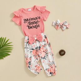 Clothing Sets Mubineo Baby Girl Summer Fall Clothes Ruffle Rompers Floral Pant Cute Short Sleeve Jumpsuit Born Infant Outfit