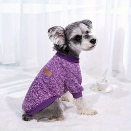 Novo moletom fino de lã, suéter de cachorro multicolorido, roupas de estimação para outono e inverno